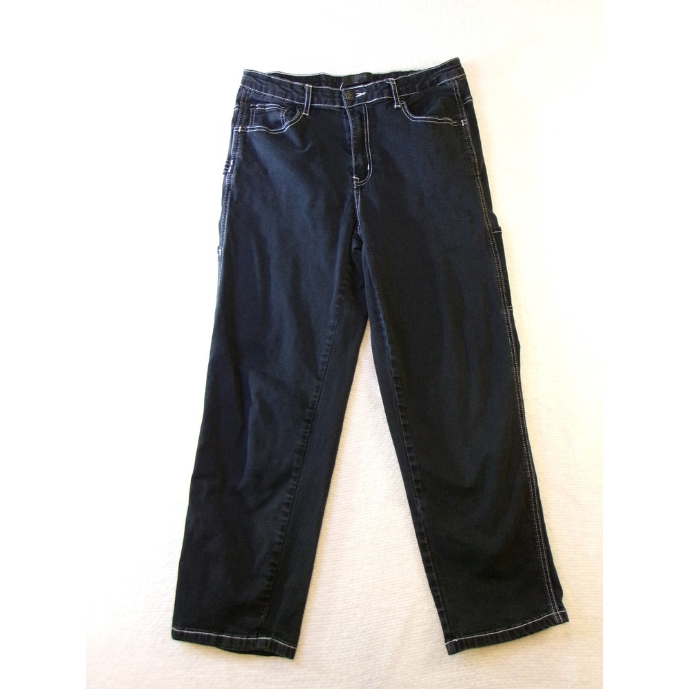 Monkey Ride Jeans Black Contrast Stitch Carpenter Pants Y2K Size 11/32 MPC301